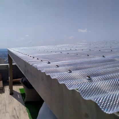 LAMINA DE POLICARBONATO TRANSPARENTE PARA TECHO CORRUGACION CORRIENTE BH PRISMATICO 1.045m X 3.00M 2.8mm (42 PULGADAS X 10) PIES) PALRAM