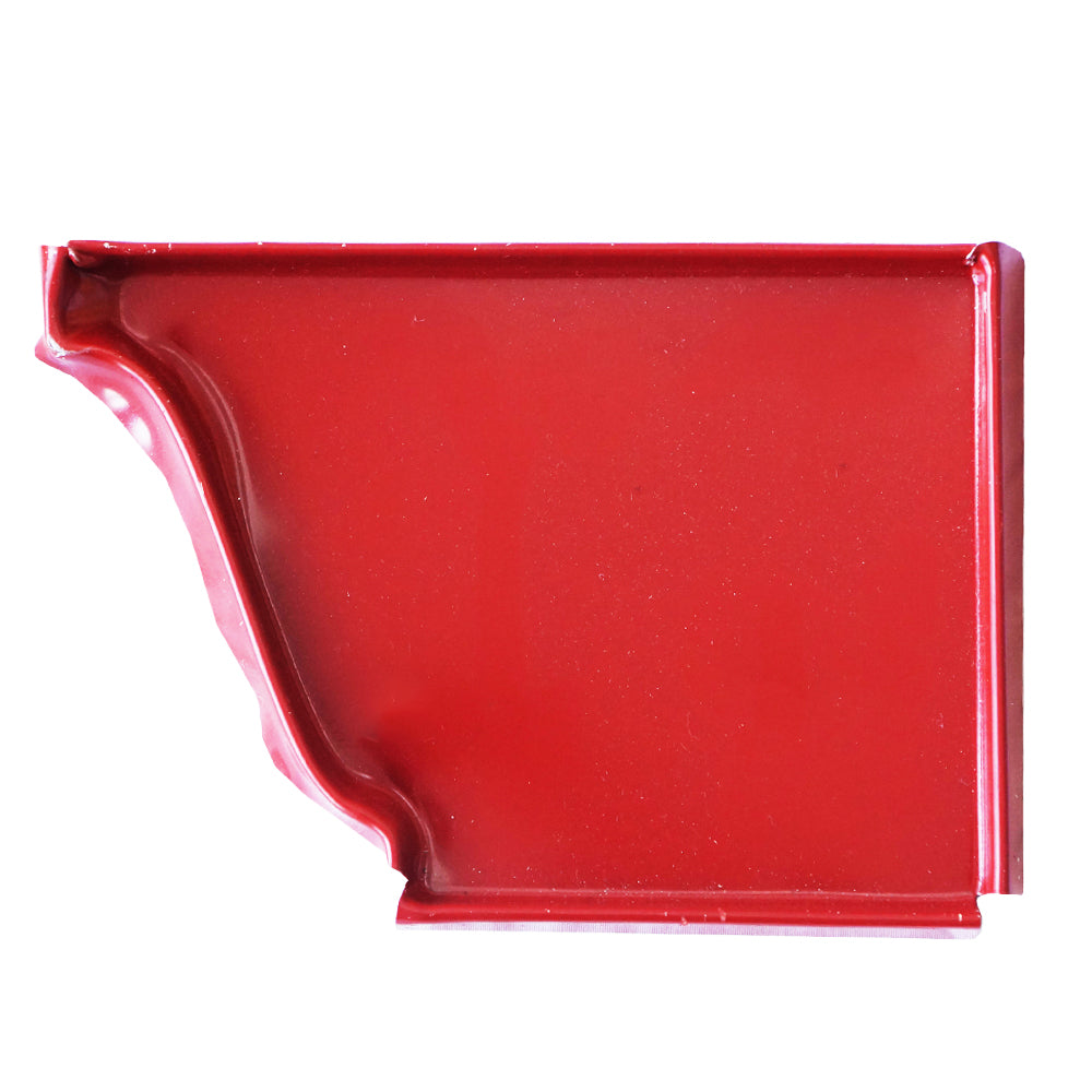 TAPA IZQUIERDA PARA CANAL DE METAL 6 PULGADAS ACABADO ROJO