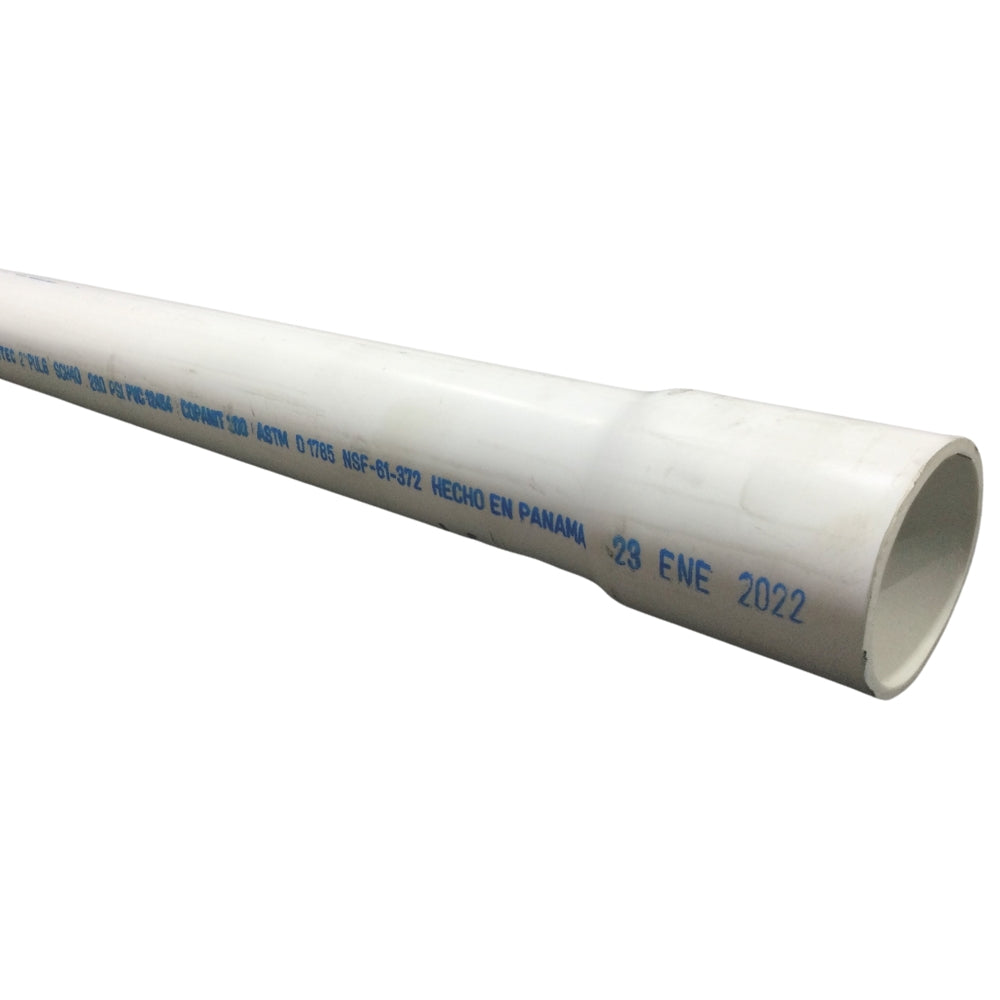 TUBO PVC SANITARIO 50MM-2 IN X 20' SCH 40 C/C