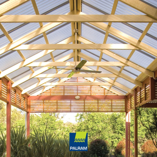 LAMINA DE POLICARBONATO TRANSPARENTE PARA TECHO CORRUGACION CORRIENTE 1.26M X 2.44M (49 PULGADAS X  8 PIES) PALRAM