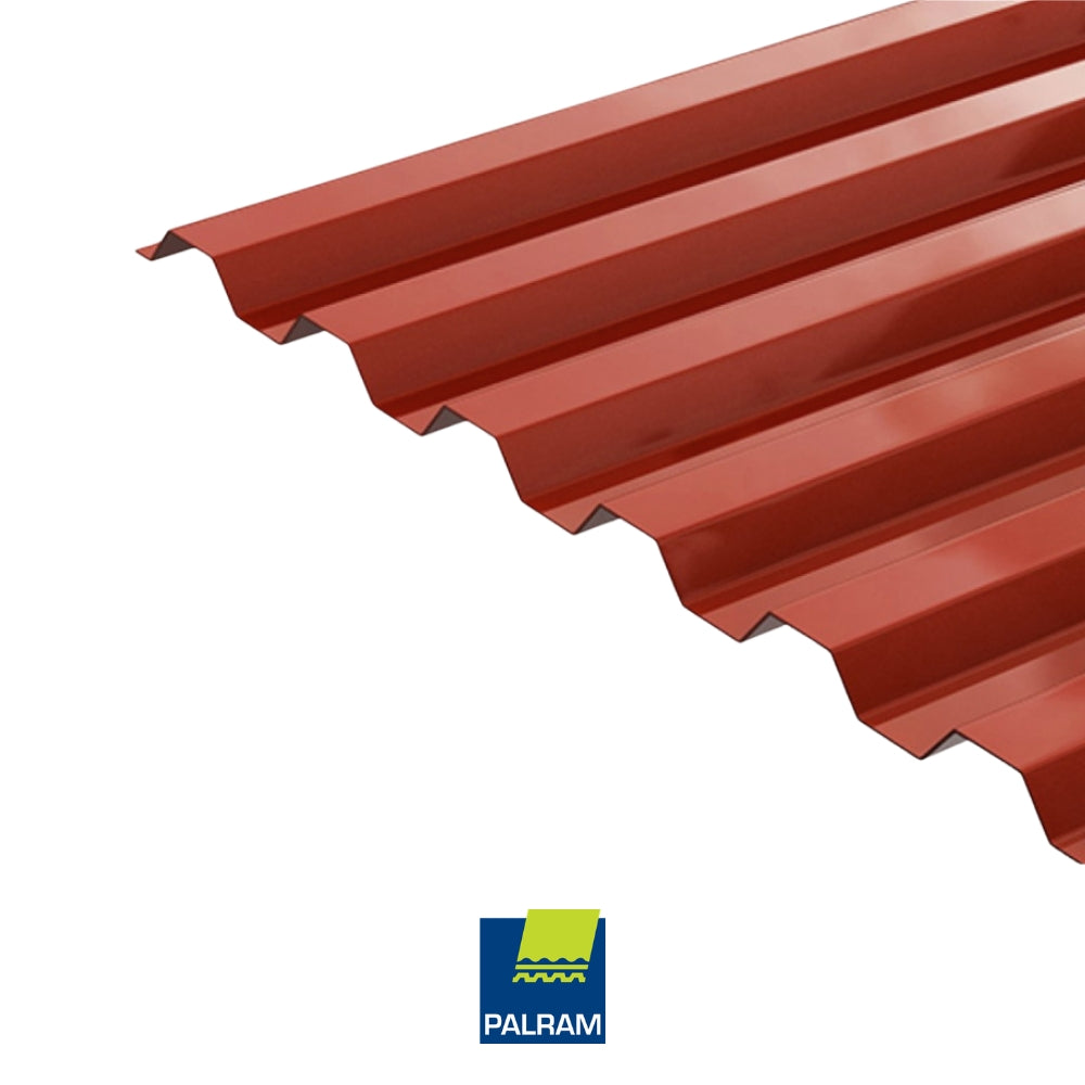 LAMINA DE POLICARBONATO ROJO TEJA OPACO PARA TECHO CORRUGACION GRECA/TRAPEZOIDAL 1.260 X 3.00 X 0.8 PIES PALRAM