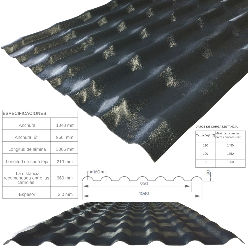 TECHO UPVC COLOR ANTRACIT TK(1040 X 2409 X 3.0mm)