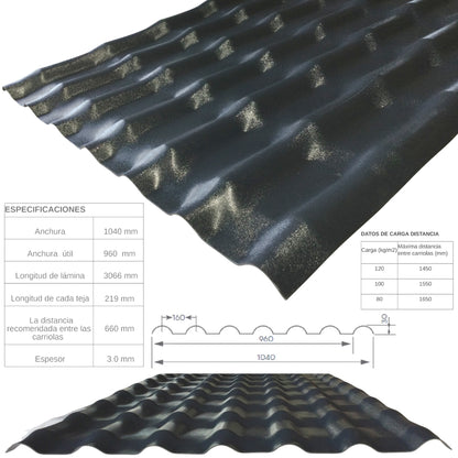 TECHO UPVC COLOR ANTRACIT TK(1040 X 2409 X 3.0mm)