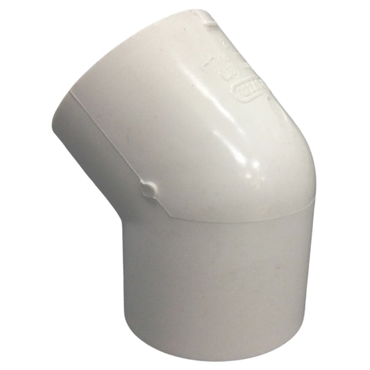CODO 45° PVC 50MM-2 PULGADAS PRESION SCH-40 C/C