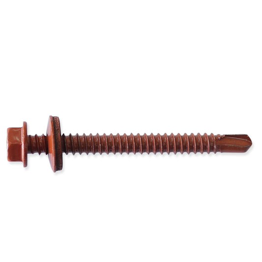 TORNILLO AUTO PERFORANTE ROJO TEJA #14 X 2- 1/2 PULGADA PARA TECHO