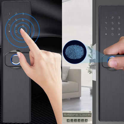 CERRADURA INTELIGENTE BIOMETRICA NEGRA DIGITAL 5 METODOS DE APERTURA HR-12 LOCKPRO