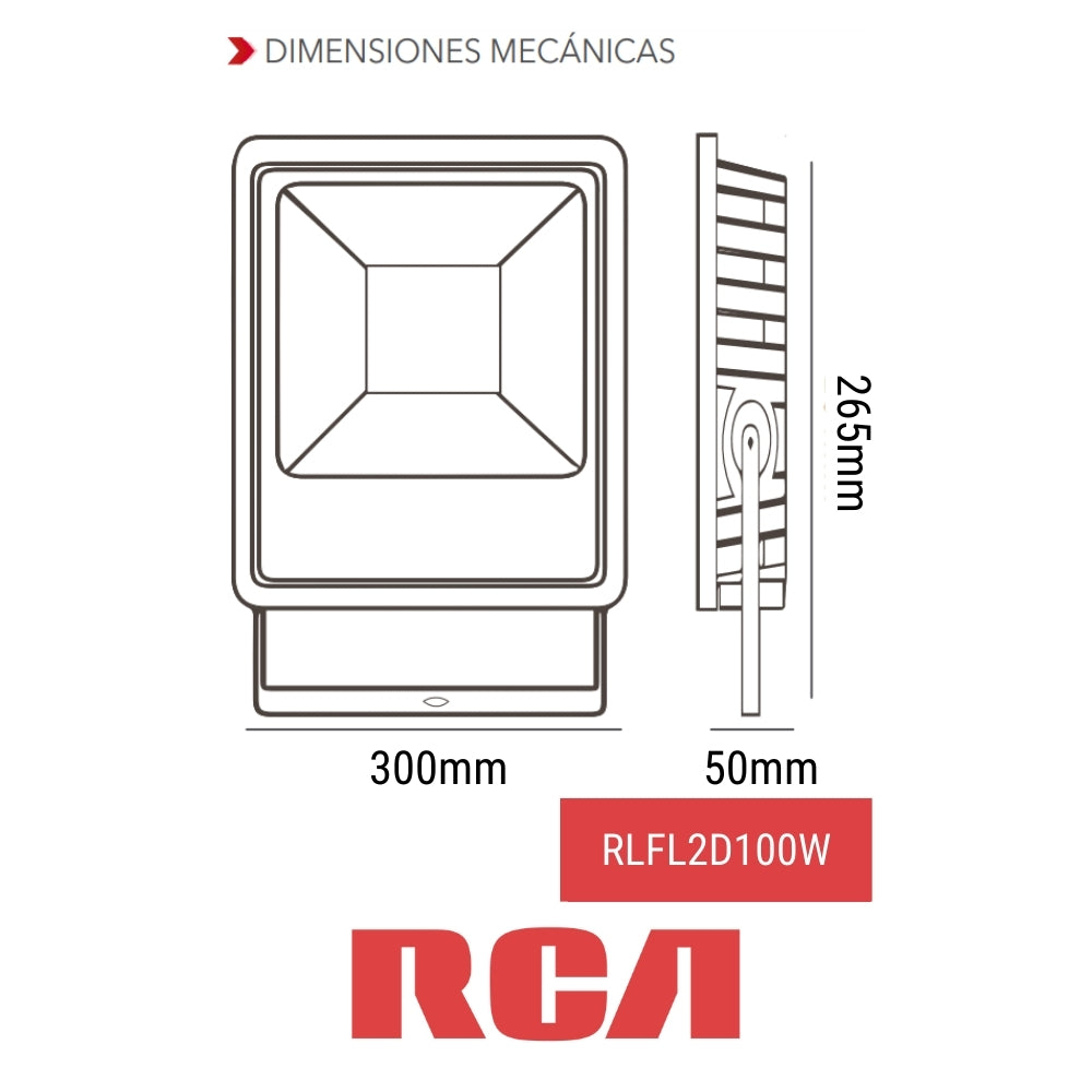 REFLECTOR LED SMD 100W 85-277V / 6500K RCA (RLFL2D100W)