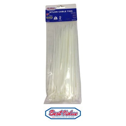 ZUNCHO PLASTICO BLANCO DE 8 PULGADAS X 3.6mm BEST VALUE