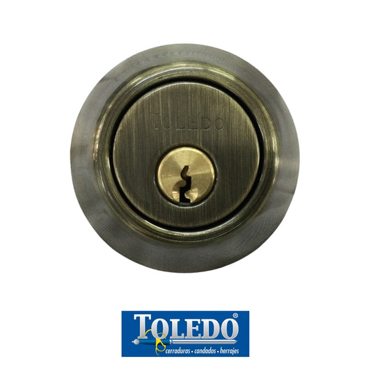 CERRADURA DEADBOLT LLAVE-LLAVE BRONCE ANTIGUO TOLEDO