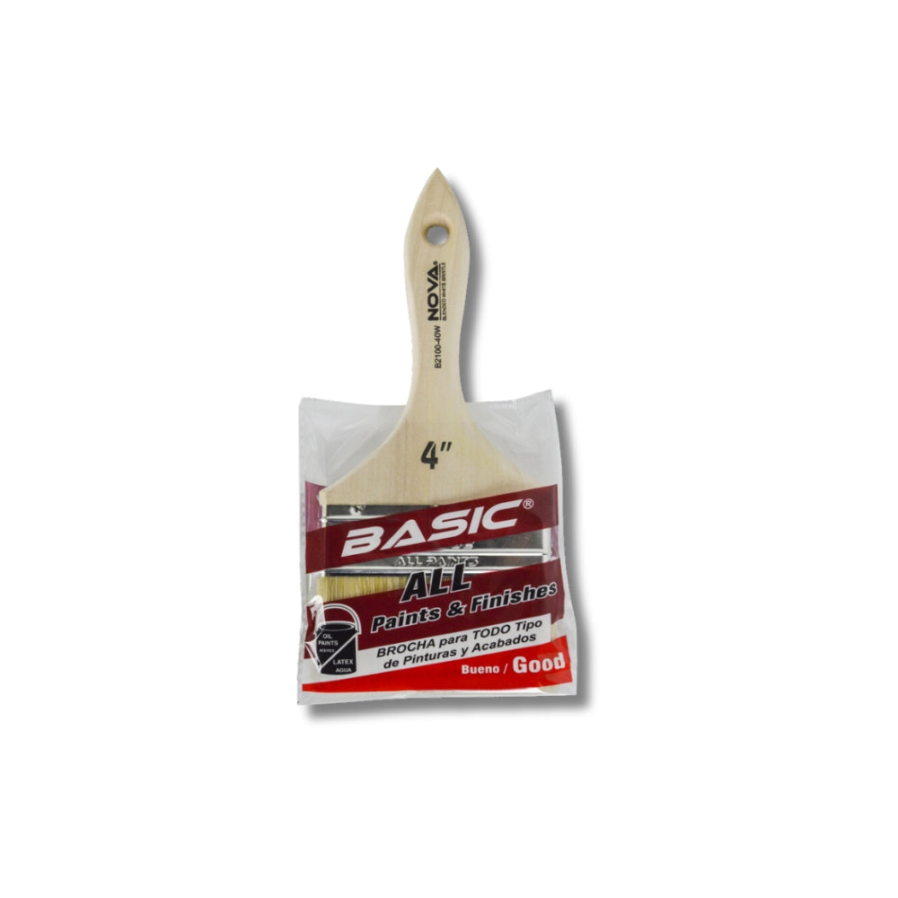 BROCHA NOVA BASIC B2 ALL PAINTS CERDA BLANCA 4 PULGADAS B2100-40W