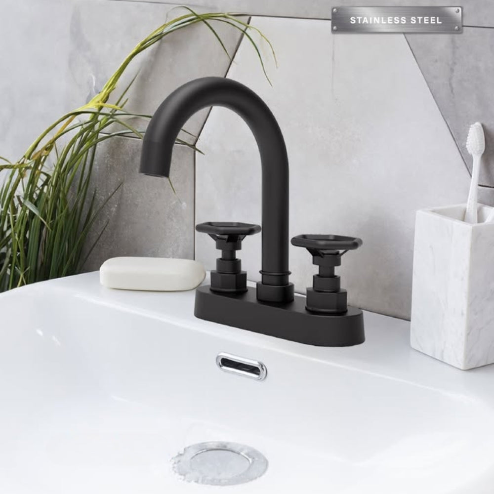 LLAVE DOBLE DE LAVAMANOS NEGRO CUELLO TIPO BAR GVS-SBF-2 GRIVEN