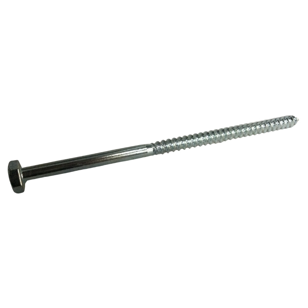 TORNILLO TIRAFONDO HEXAGONAL ZINCADO ACERO GRADO 2 1/4 PULGADAS x 5 PULGADAS