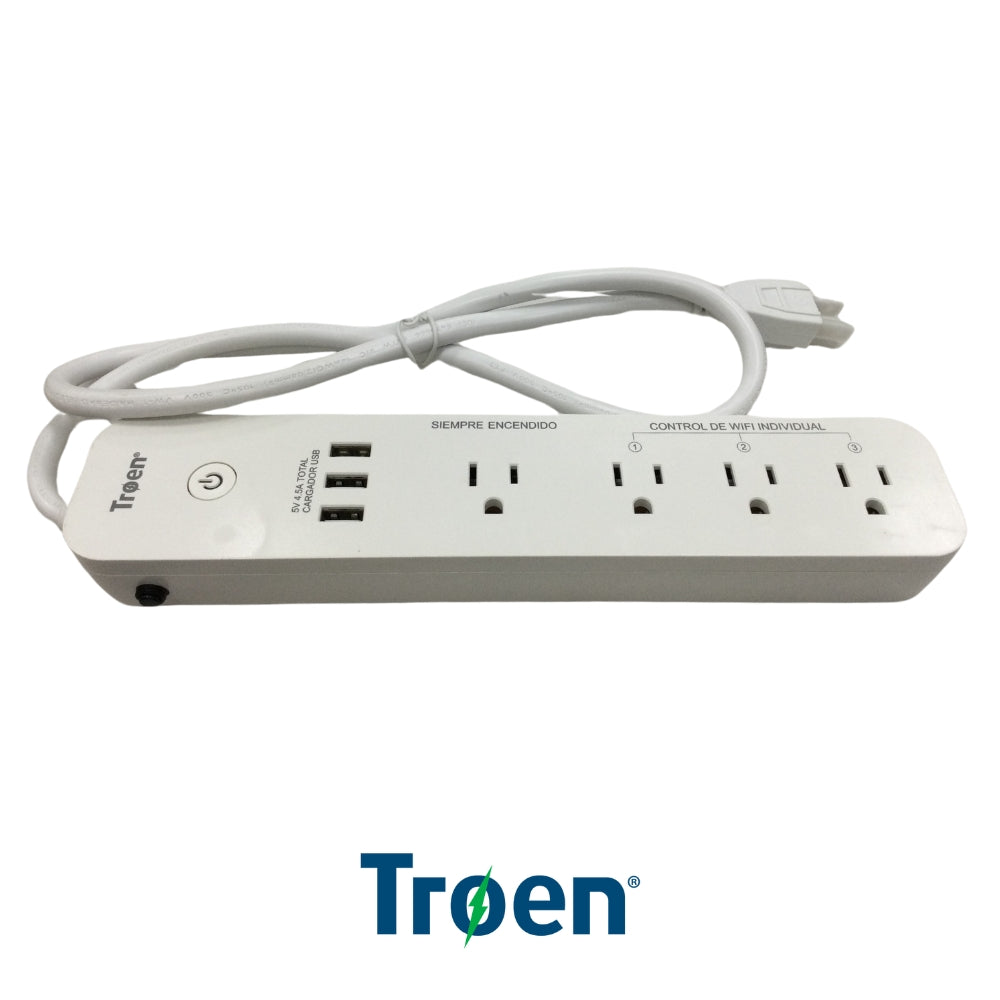 REGLETA INTELIGENTE 4 SALIDAS Y CARGADOR USB 110V TR-MS636
