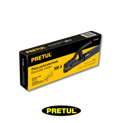 PORTA ELECTRODO PRETUL 300 AMP 345 gr CABLE 3 AWG
