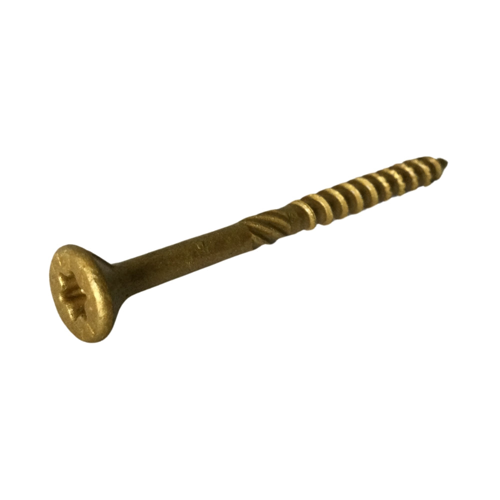 TORNILLO DE MADERA PARA CUBIERTA COLOR LATON XL 1500 #9 x 2-1/4 PULGADAS