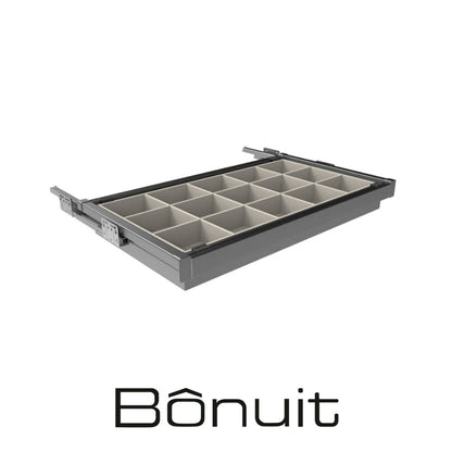 JOYERO ORGANIZADOR EXTRAIBLE SERIE A1 CIERRE S ESTRUCTURA ALUMINIO CABINA 900MM ANTRACITA