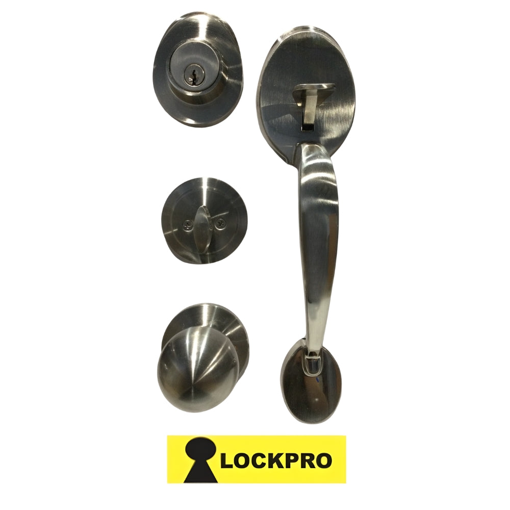 CERRADURA DE ENTRADA PRINCIPAL ACABADO ACERO INOXIDABLE 71061 LOCKPRO