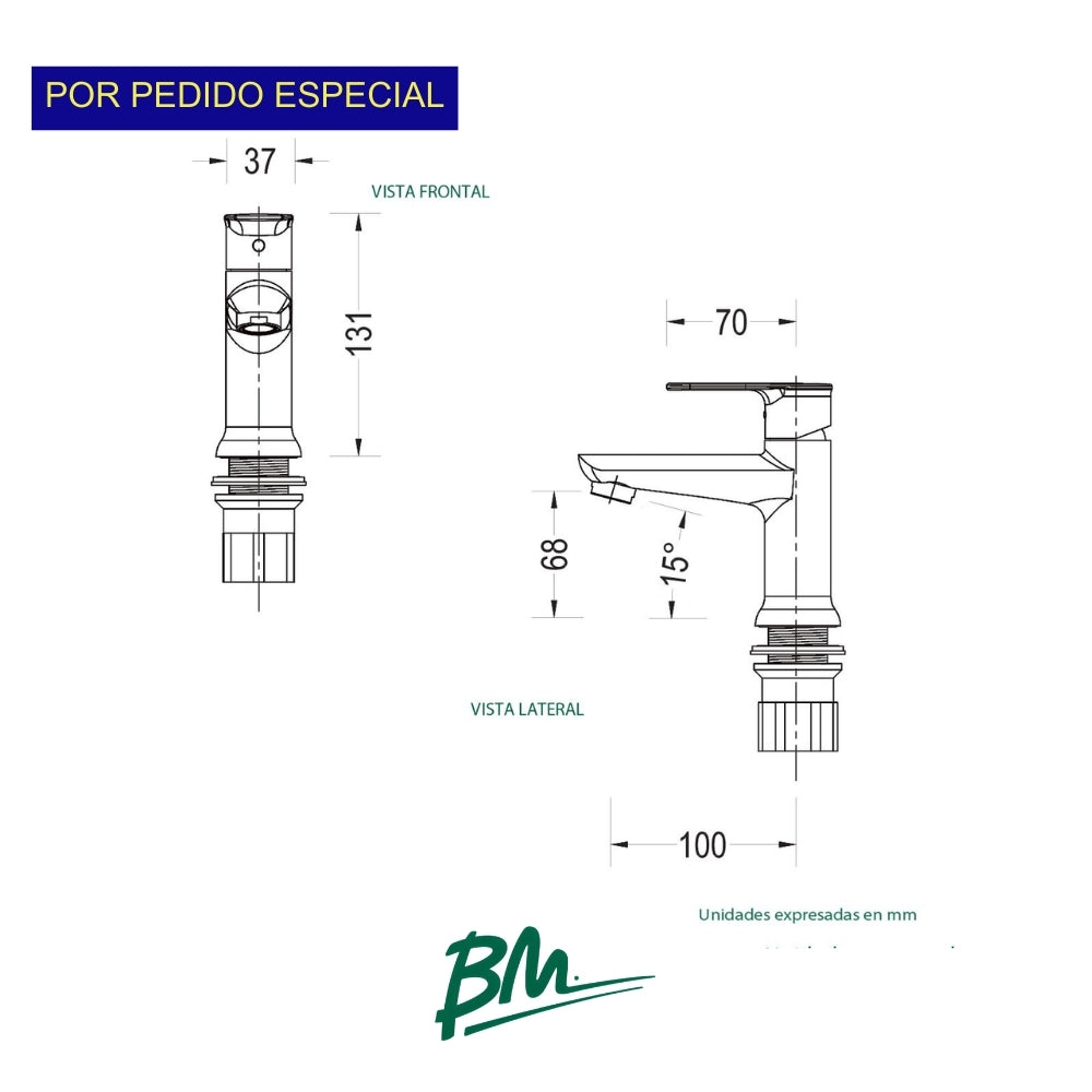 GRUPO DE LAVAMANOS MONOMANDO TOKIO PLUS BM-3501