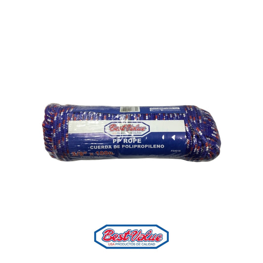 SOGA DE POLYPROPILENO TRENZADA 3/8 PULGADAS X 100'