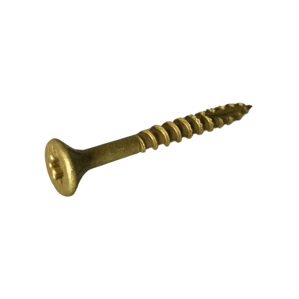 TORNILLO DE MADERA PARA CUBIERTA COLOR LATON XL 1500 #9 x 1-3/4 PULGADAS