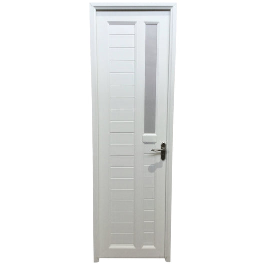 PUERTAS UPVC 2X7 CON MARCO 75MM BLANCO IZQUIERDA PG04  CON BISAGRAS Y CERRADURA