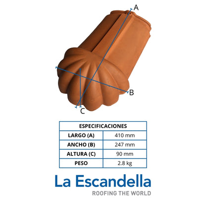 REMATE CUMBRERA TEJA ARCILLA ROJA ESCANDELLA (Q03R)