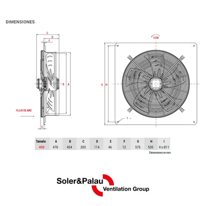 EXTRACTOR AXIAL 16 PULGADAS 3047 CFM 200WATTS HXB-6-450