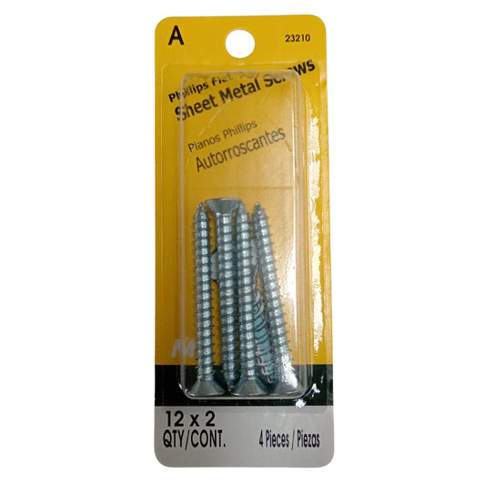 TORNILLO PARA LAMINA ZINCADO CAB PLANA PHILLIPS #12 x 2 PULGADAS