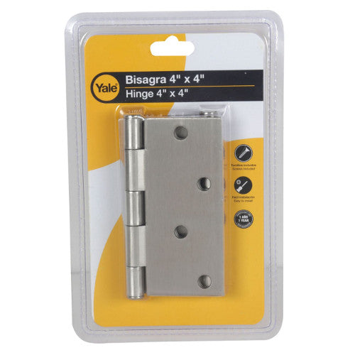 BISAGRA PLATEADA 3 1/2 PULGADAS X 3 1/2 PULGADAS PAR YALE