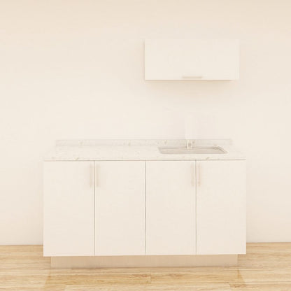 MUEBLE DE COCINA CON FREGADOR Y GABINETE AEREOS COLOR BLANCO YKL-CG-06/TH2242 DERECHO 1.60M