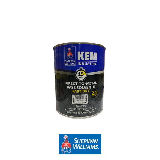 PINTURA KEM DIRECT-TO-METAL BASE SOLVENTE MATE BLANCO GL E62WSA1-1 SHERWIN WILLIAMS