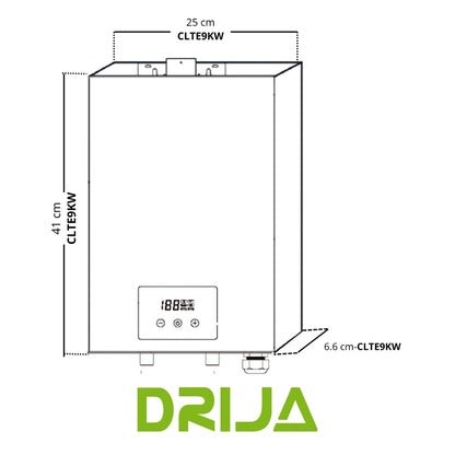 CALENTADOR DE AGUA ELECTRICO DRIJA, 13.5L, 220V, 9KW, PANEL DIGITAL, TARJETA ELECTRONICA INVERTER