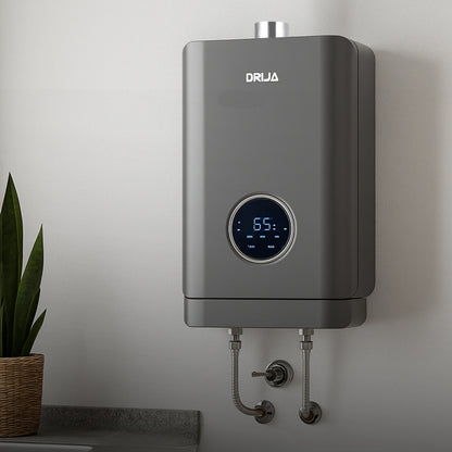 CALENTADOR DE AGUA A GAS DRIJA, 17 L, PANTALLA LED TACTIL, COLOR GRIS