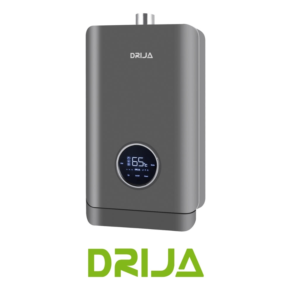 CALENTADOR DE AGUA A GAS DRIJA, 17 L, PANTALLA LED TACTIL, COLOR GRIS