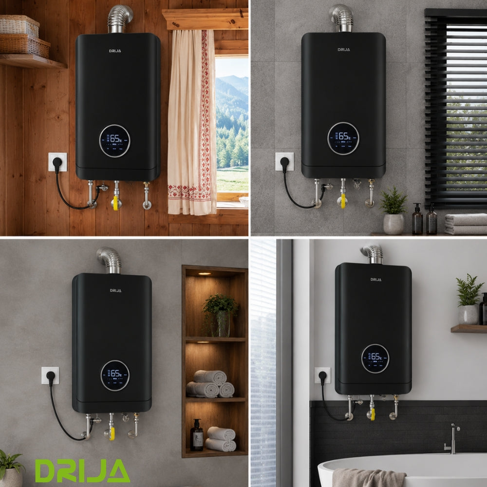 CALENTADOR DE AGUA A GAS DRIJA, 21 L, PANTALLA LED TACTIL, COLOR BLACK, CLT21 LBLACK