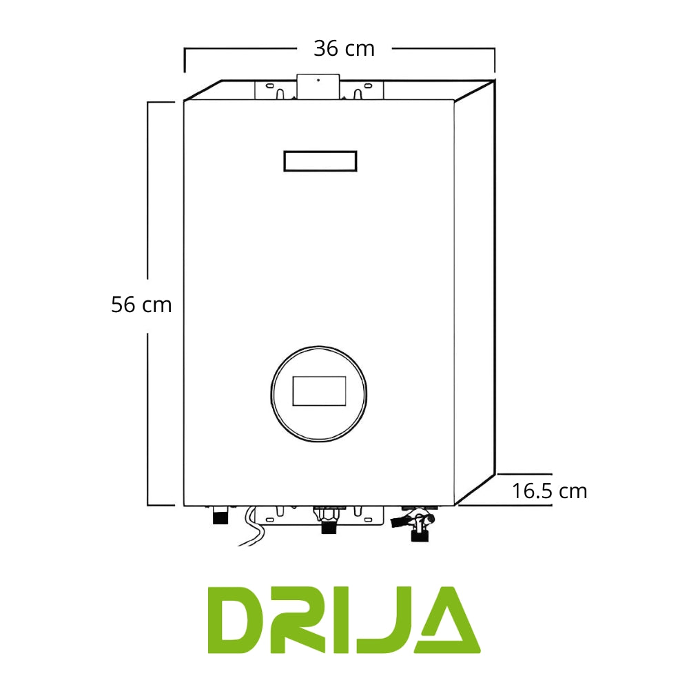 CALENTADOR DE AGUA A GAS DRIJA, 13 L, PANTALLA LED TACTIL, COLOR BLACK, CLT13L BLACK