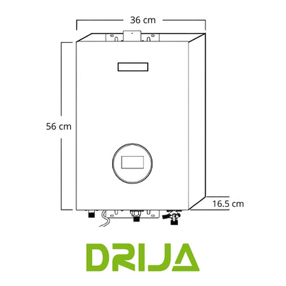 CALENTADOR DE AGUA A GAS DRIJA, 13 L, PANTALLA LED TACTIL, COLOR BLACK, CLT13L BLACK
