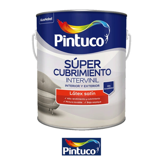 PINTURA SUPER CUBRIMIENTO LATEX SATIN BLANCO 5800 1 GL PINTUCO