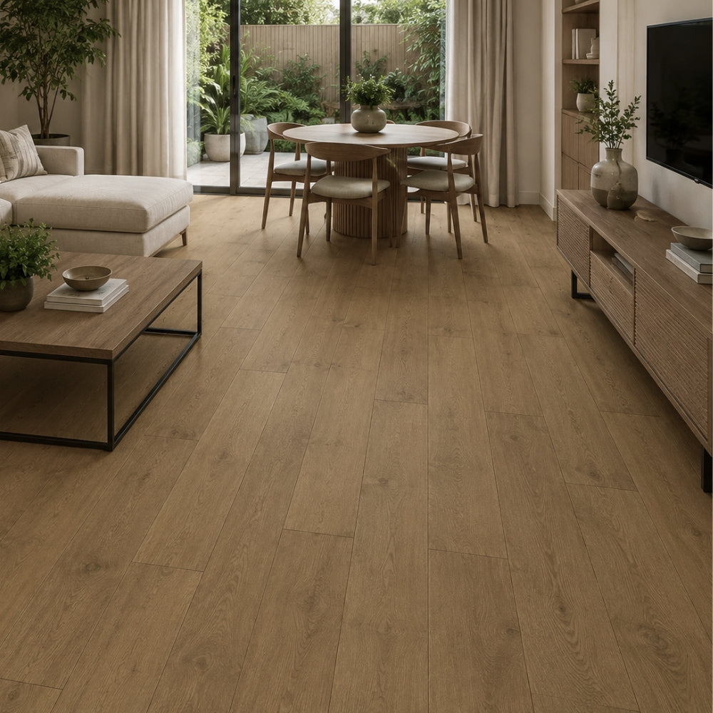 PISO LAMINADO PVC-SPC CEDRO ROJO OCCIDENTAL 18CM*122CM*4.0MM (2.1960 M2 X CAJA) SPC-3009