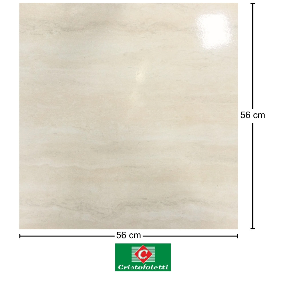 PISO CERAMICO CRISTOFOLETTI 56013 TRAVERTINO BEGE 56x56CM 2.20M2/CAJA