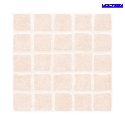 PISO CERAMICO ANITIDESLIZANTE MARSELLA CREMA 20X20CM 1.44 M2/CAJA
