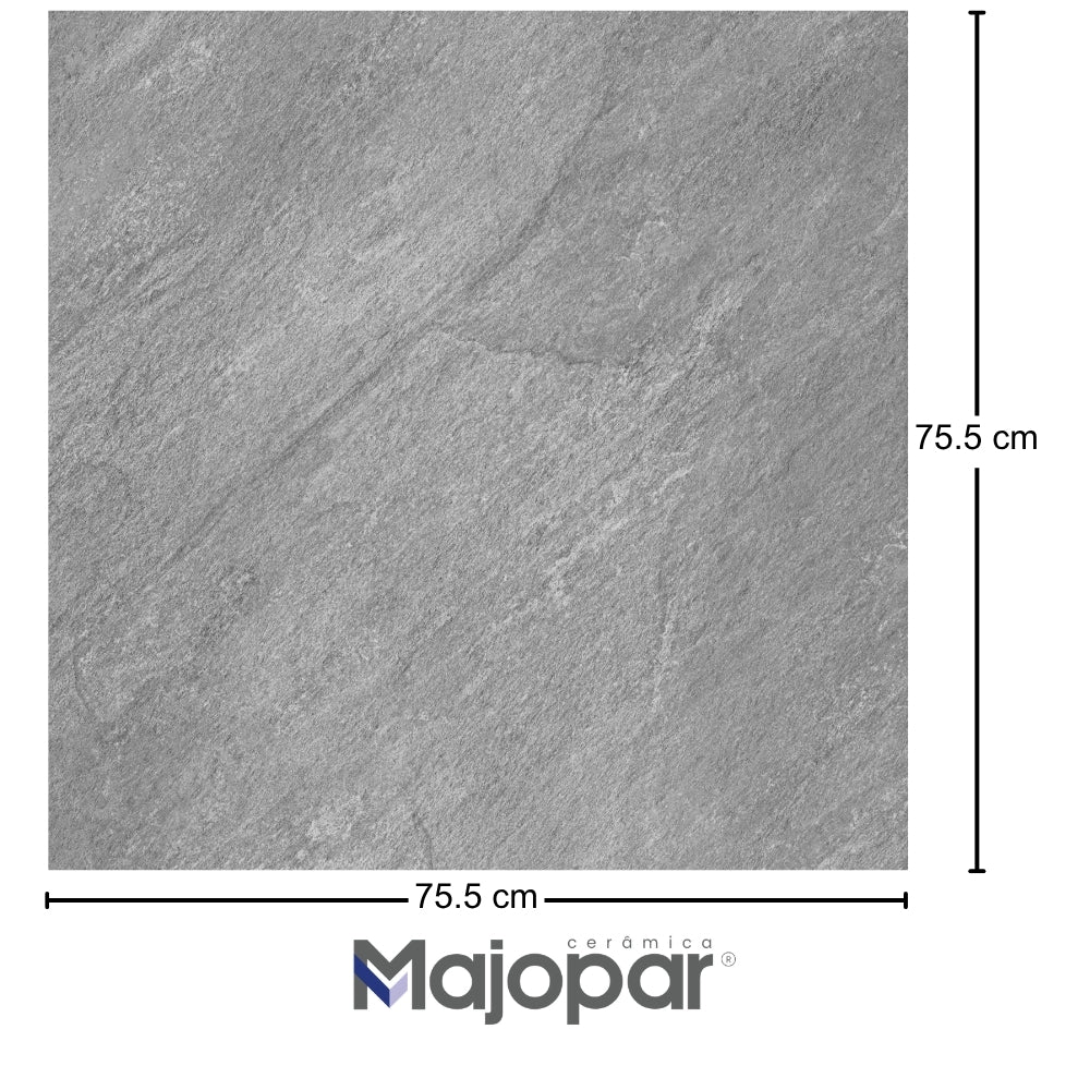 PISO CERAMICO MAJOPAR IMPERIALLE GRAY RUSTICO INTERIOR/EXTERIOR 75.5X75.5CM 2.28M2/CAJA IMPERMEABLE
