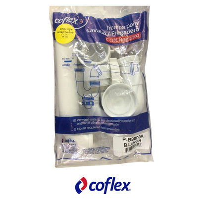 TRAMPA PARA FREGADOR/LAVAMANOS CON REGISTRO DE 1 1/2 IN ADAPTER 1 1/4 IN