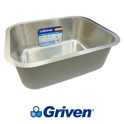 FREGADOR BAJO MESA SENCILLO DE ACERO INOXIDABLE 58X45 CM (23 PULGADASX17 PULGADASX8 PULGADAS) GRIVEN GV-5845