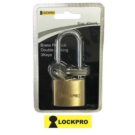 CANDADO DE 40MM ARCO LARGO BRONCE  LOCKPRO