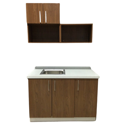 MUEBLE DE COCINA CON FREGADOR Y GABINETE AEREOS COLOR CHOCOLATE YKL-CG-03/TH2215 IZQUIERDO 1.20M