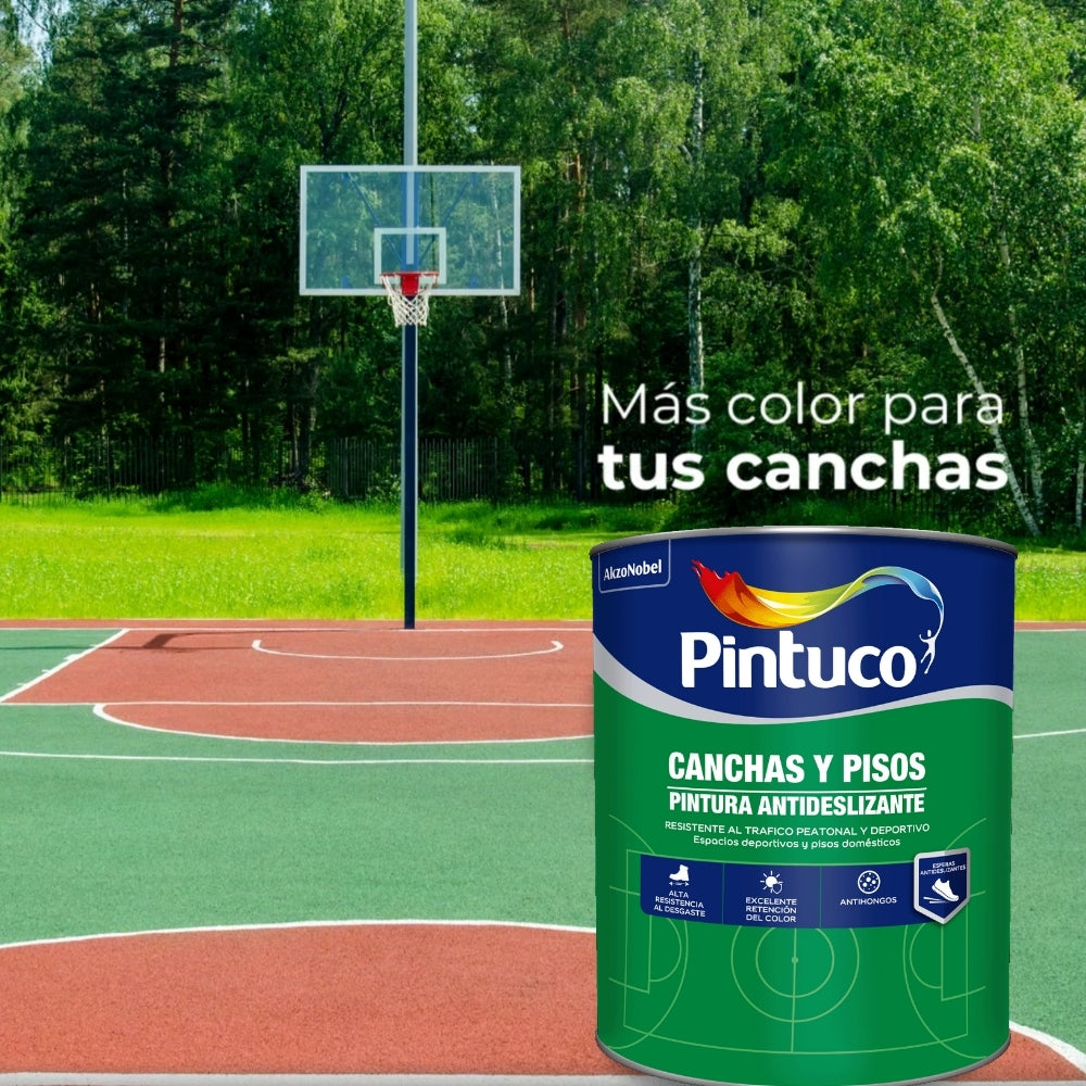 PINTURA P/CANCHAS ANTIDESLIZANTE 1876 BASE ACCENT 1 GL PINTUCO