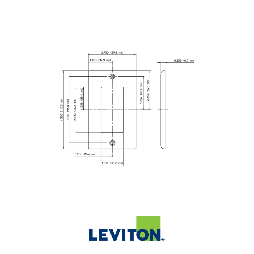 TAPA DECORA NEGRA SENCILLA LEVITON