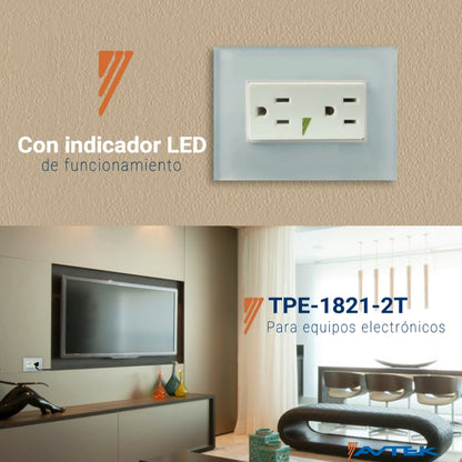 TOMACORRIENTE CON PROTECTOR DE VOLTAJE PARA NEVERA 15A/120V NEMA 5-15R AVTEK