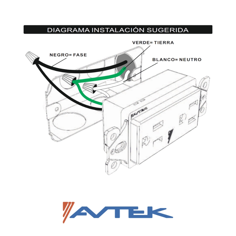 TOMACORRIENTE CON PROTECTOR DE VOLTAJE PARA NEVERA 15A/120V NEMA 5-15R AVTEK